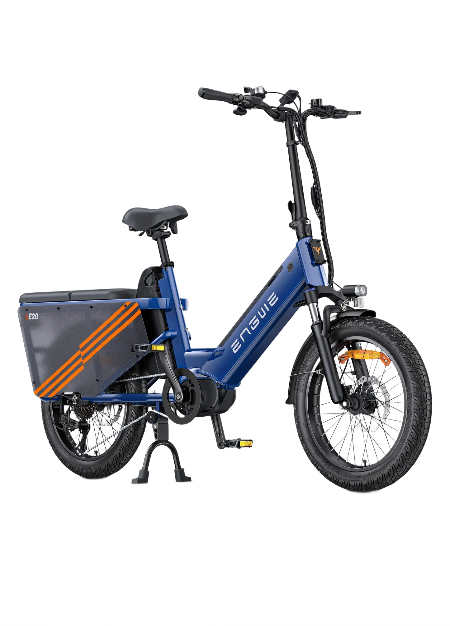 ENGWE LE20 blue electric bike with orange accents on a white background