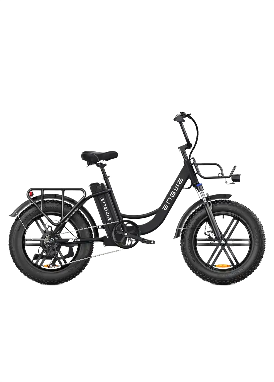 ENGWE L20 black electric bike with black details on a white background