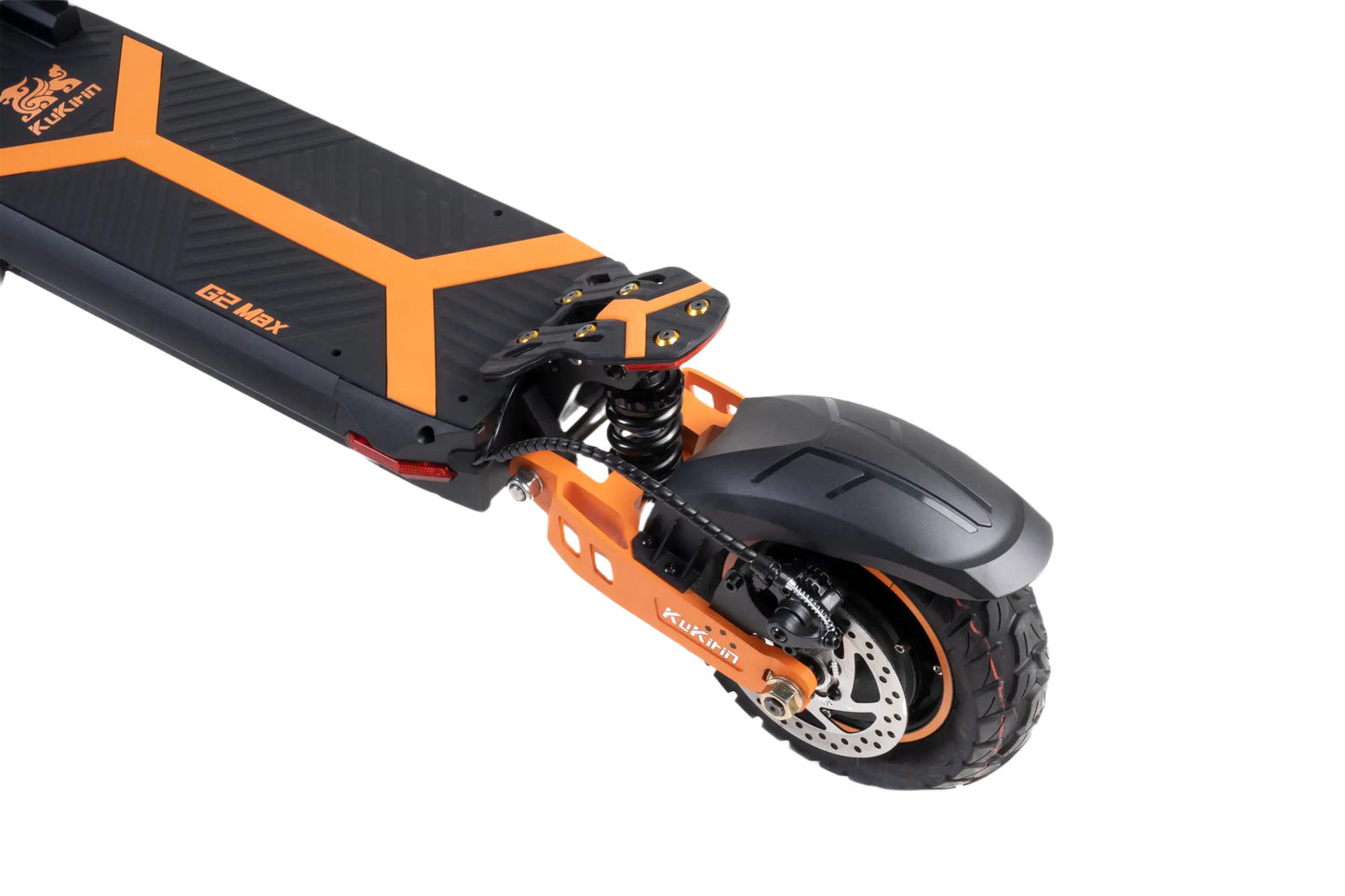 KuKirin G2 Max Black and orange electric scooter on a white background