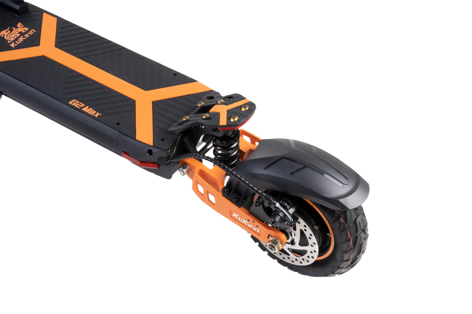 KuKirin G2 Max Black and orange electric scooter on a white background