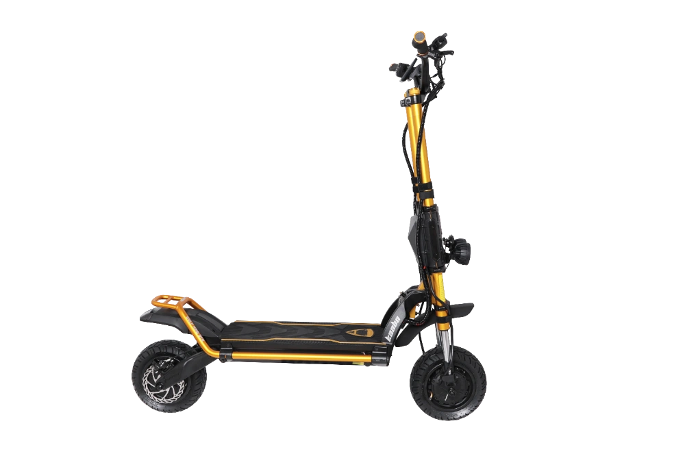 Kaabo Wolf King GTR MAX GOLD Gold and black electric scooter on a white background