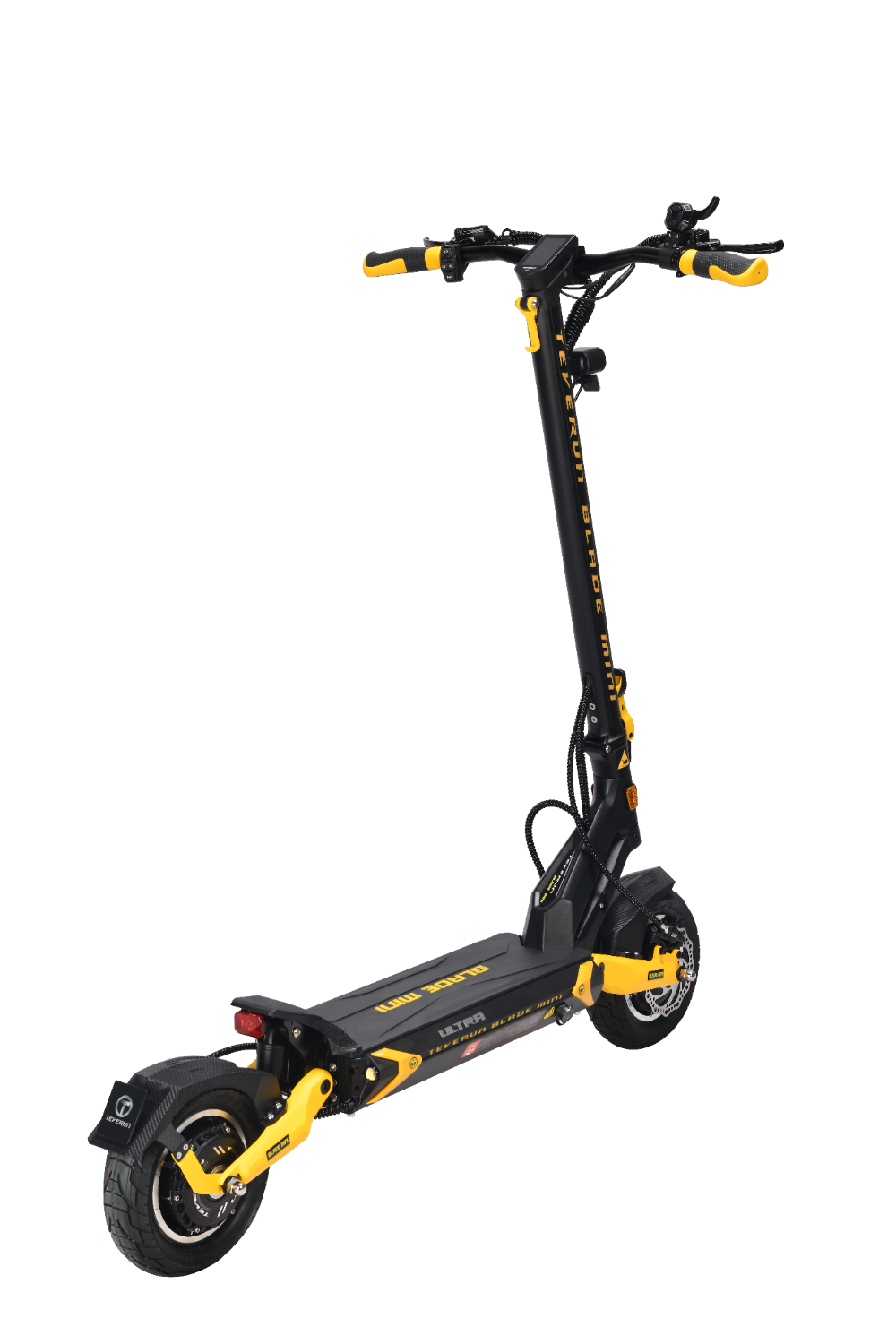 TEVERUN BLADE MINI ULTRA Black and yellow electric scooter on a white background