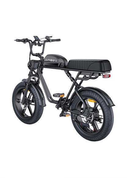 ENGWE M1 Yellow electric bike with a brown seat on a white background