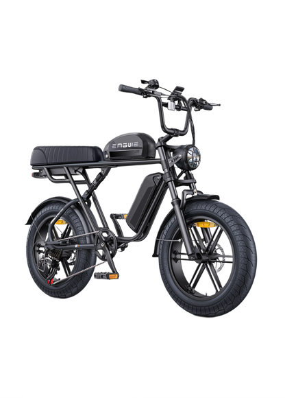 ENGWE M1 Yellow electric bike with a brown seat on a white background