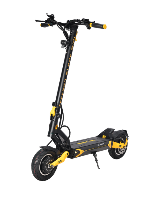 TEVERUN BLADE MINI ULTRA Black and yellow electric scooter on a white background