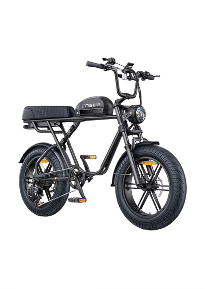 ENGWE M1 Yellow electric bike with a brown seat on a white background