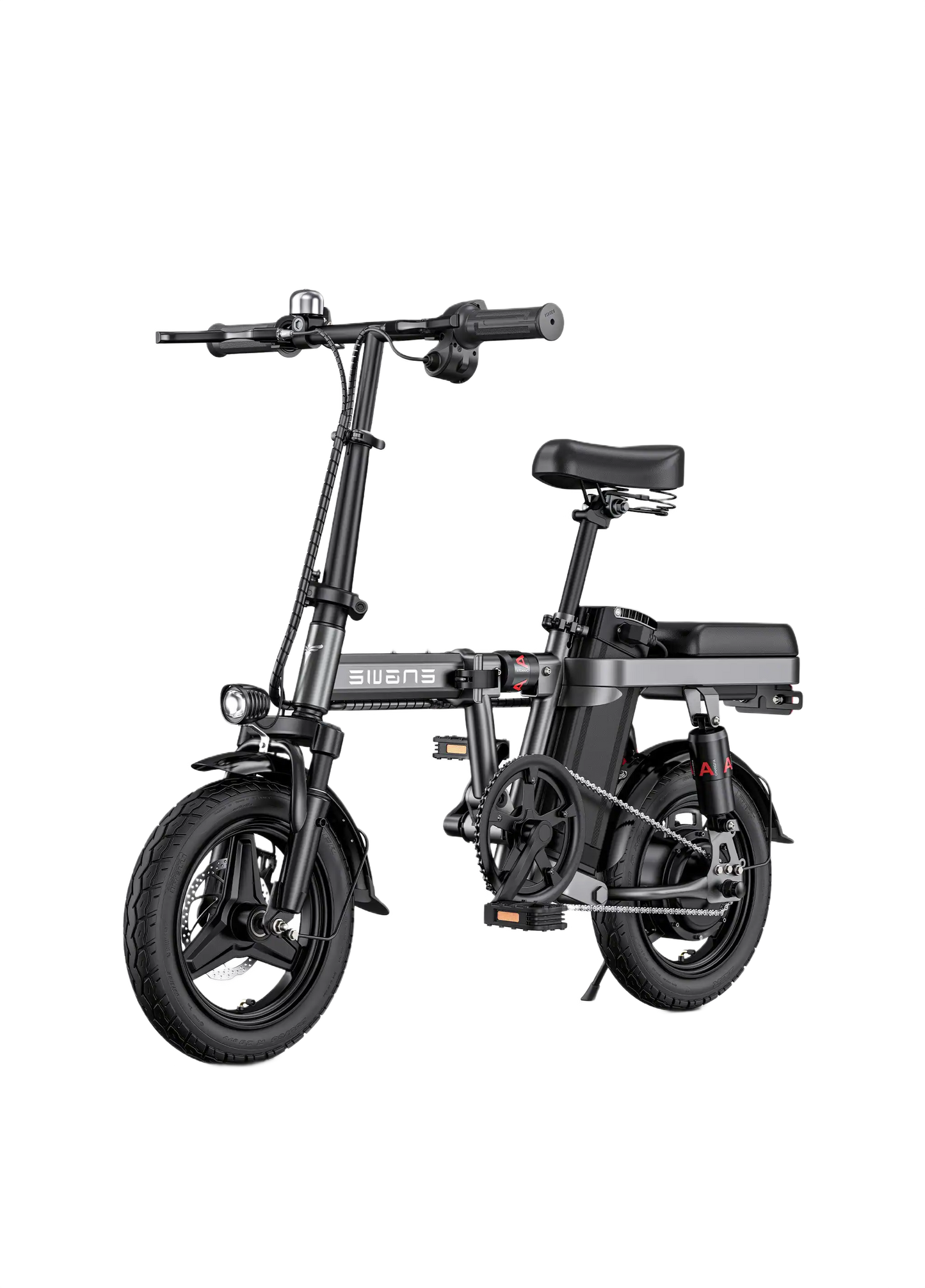 ENGWE T14 Orange electric bike with black seat on a white background