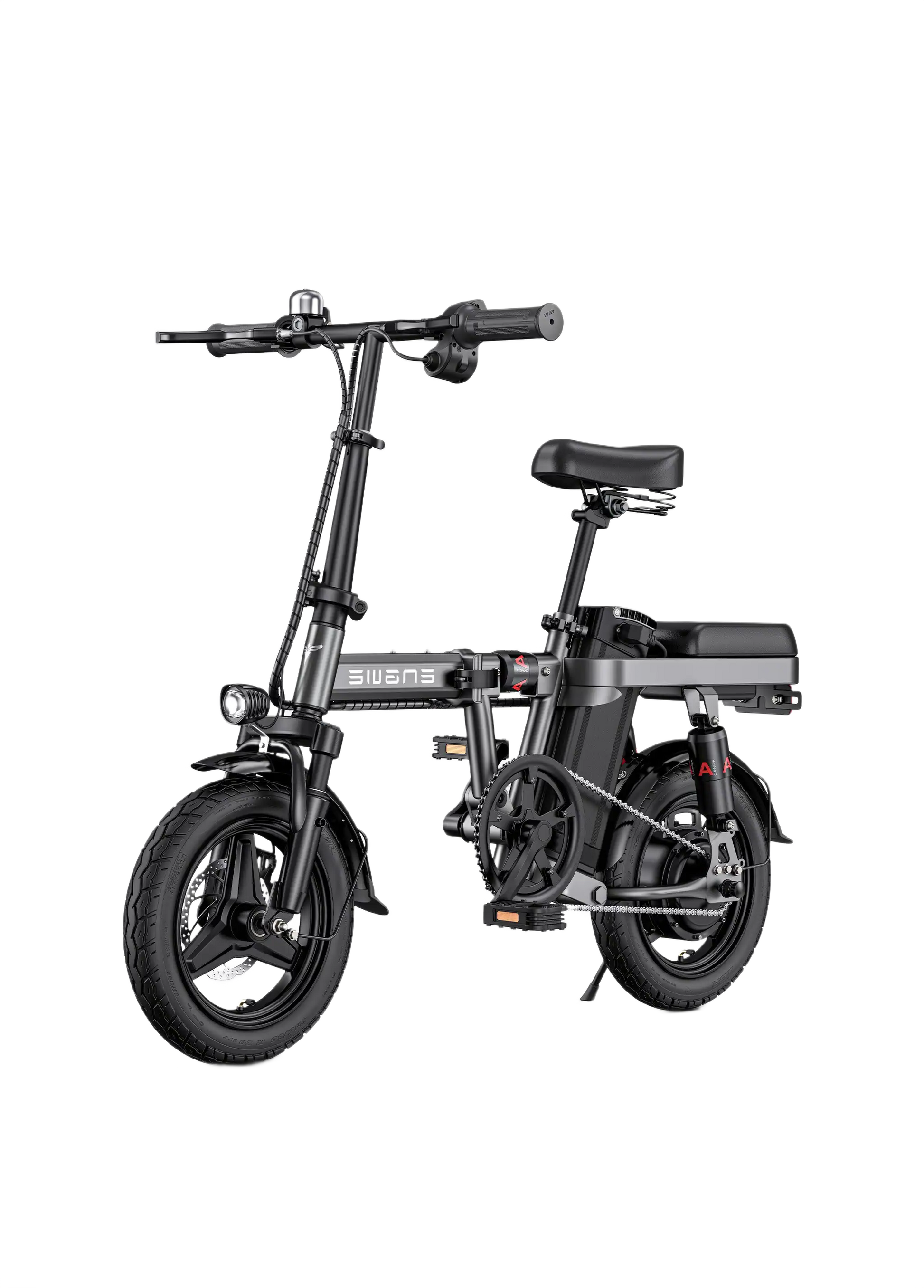 ENGWE T14 Orange electric bike with black seat on a white background