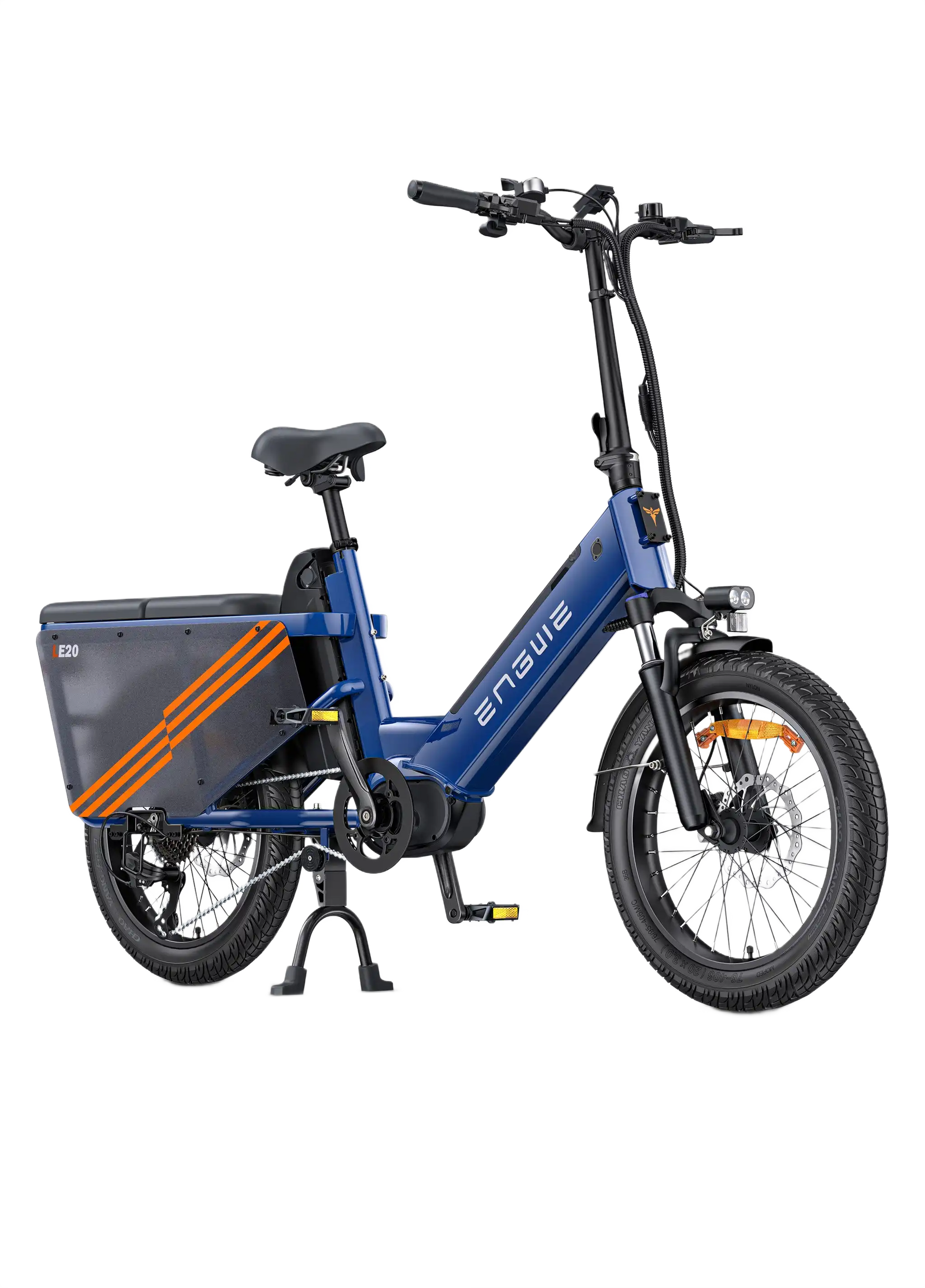 ENGWE LE20 blue electric bike with orange accents on a white background