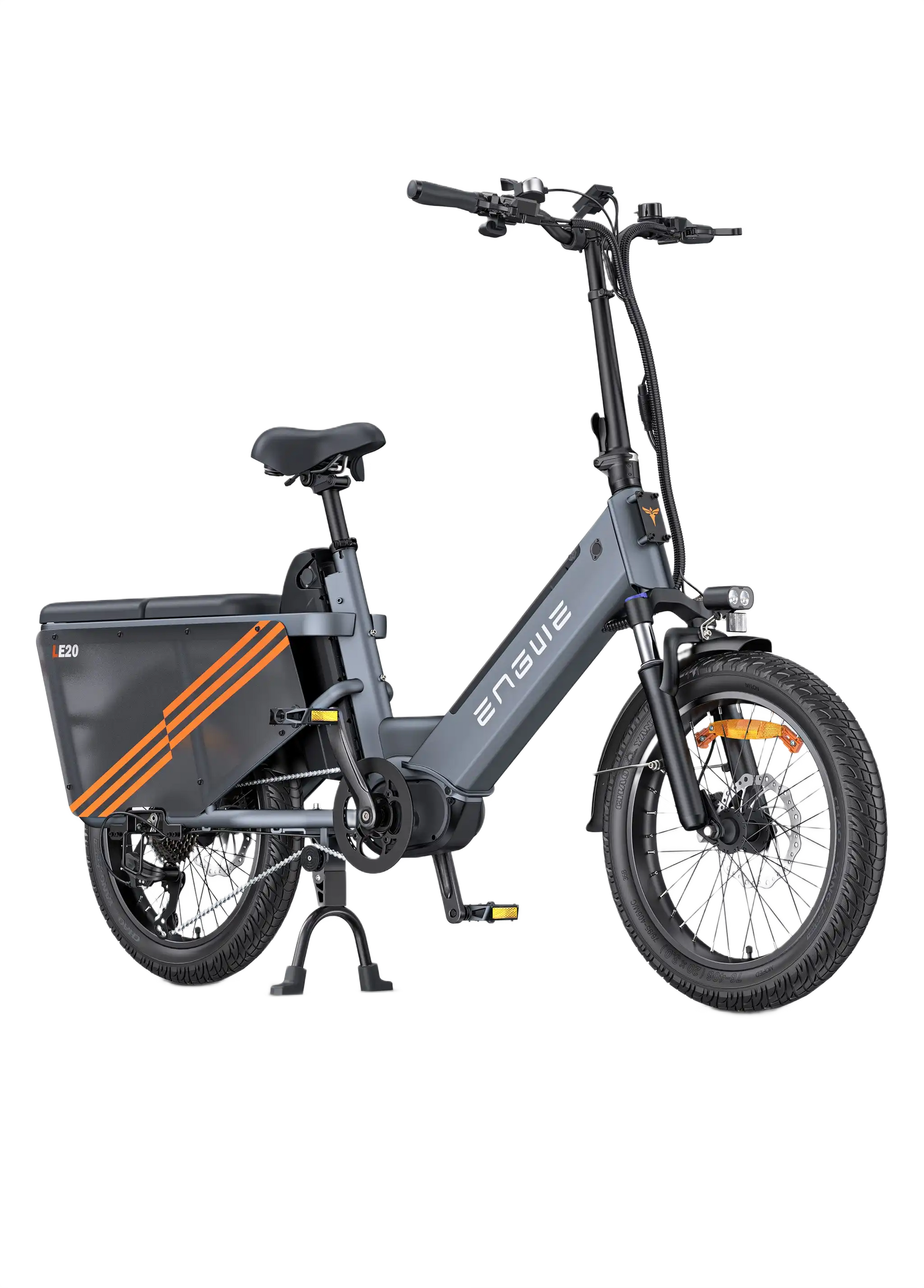ENGWE LE20 Gray electric bike with orange accents on a white background
