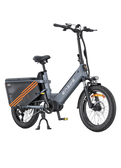 ENGWE LE20 Gray electric bike with orange accents on a white background