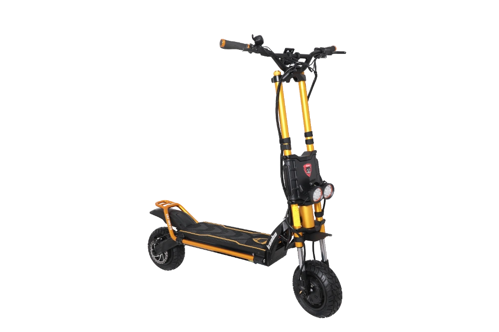 Kaabo Wolf King GTR MAX GOLD Gold and black electric scooter on a white background