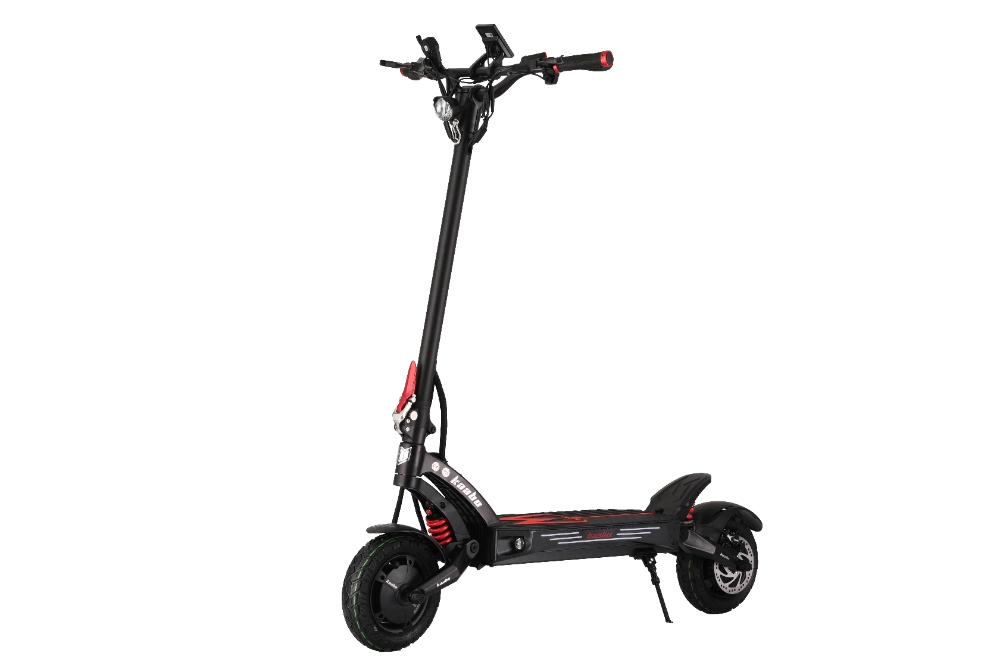 KAABO MANTIS KING GT BLACK Black electric scooter with red accents on a white background