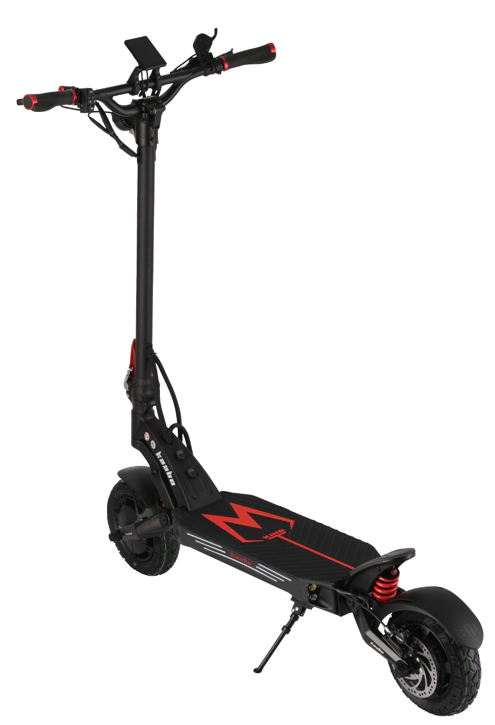 KAABO MANTIS KING GT BLACK Black electric scooter with red accents on a white background