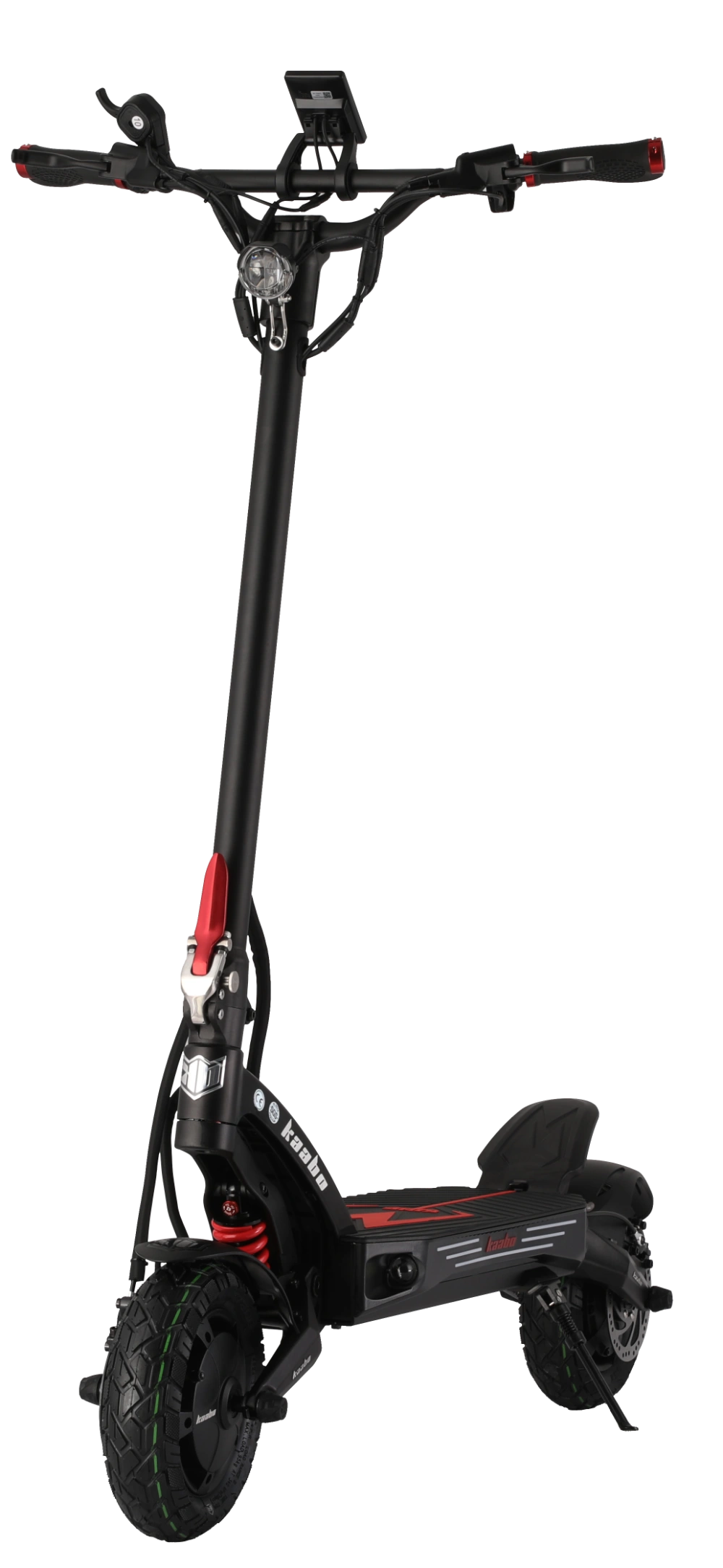 KAABO MANTIS KING GT BLACK Black electric scooter with red accents on a white background