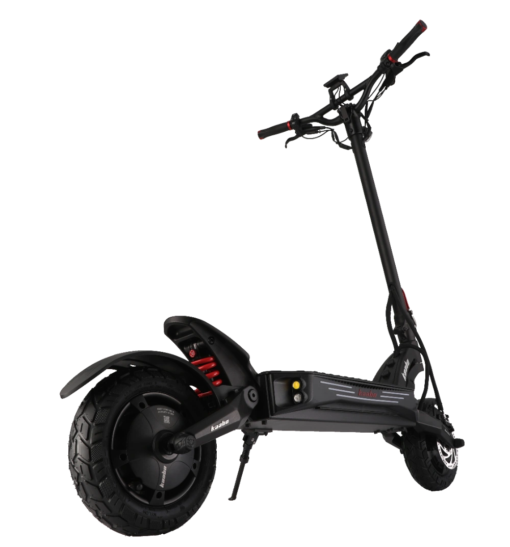 KAABO MANTIS KING GT BLACK Black electric scooter with red accents on a white background