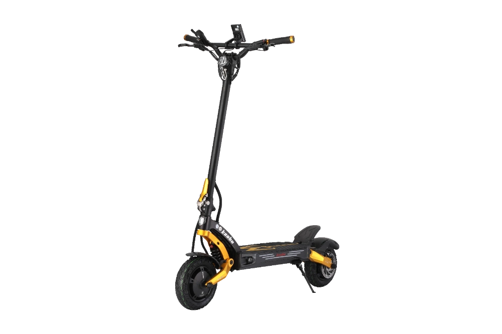 KAABO MANTIS KING GT GOLD Black and yellow electric scooter on a white background