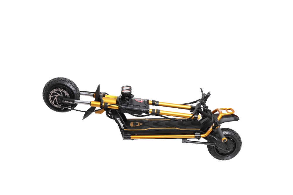 Kaabo Wolf King GTR MAX GOLD Gold and black electric scooter on a white background