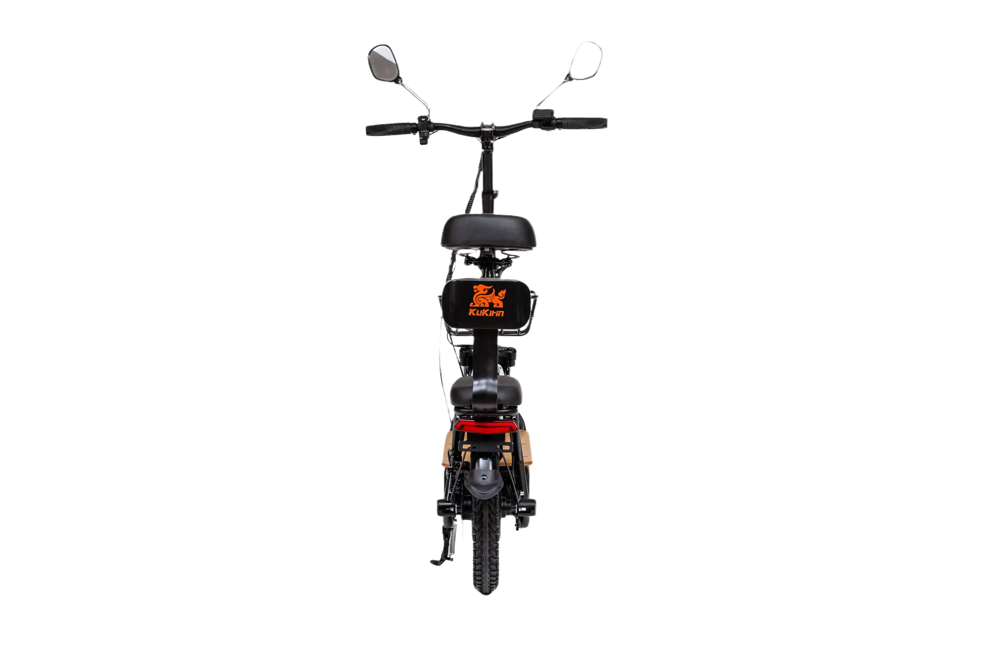 KuKirin C1 Pro Black electric scooter with a basket and seat on a white background