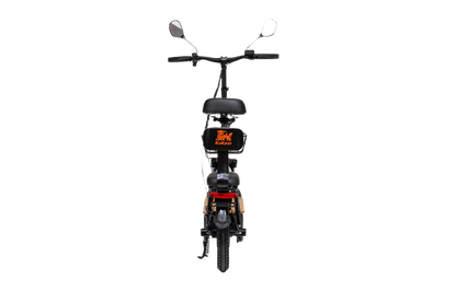 KuKirin C1 Pro Black electric scooter with a basket and seat on a white background