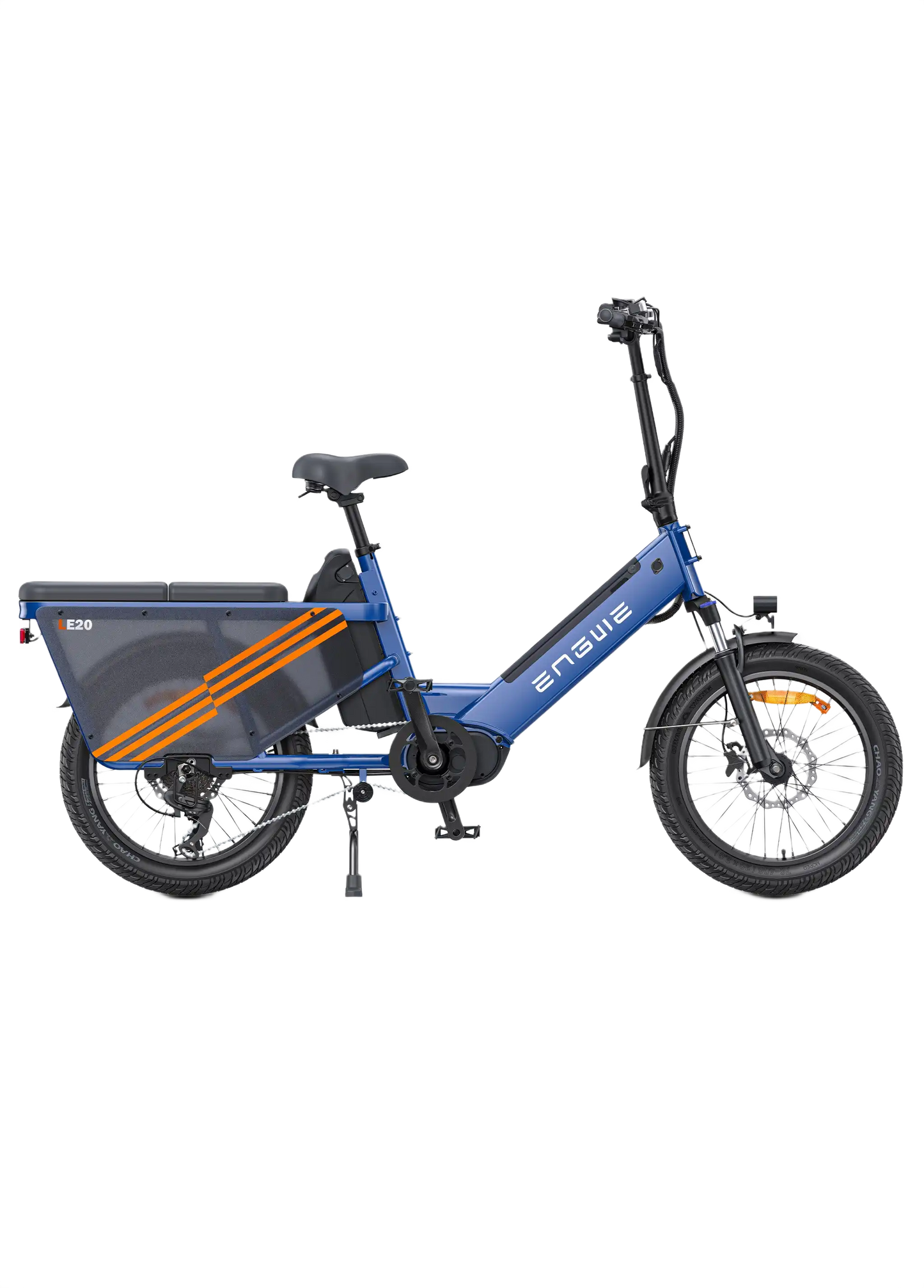 ENGWE LE20 blue electric bike with orange accents on a white background