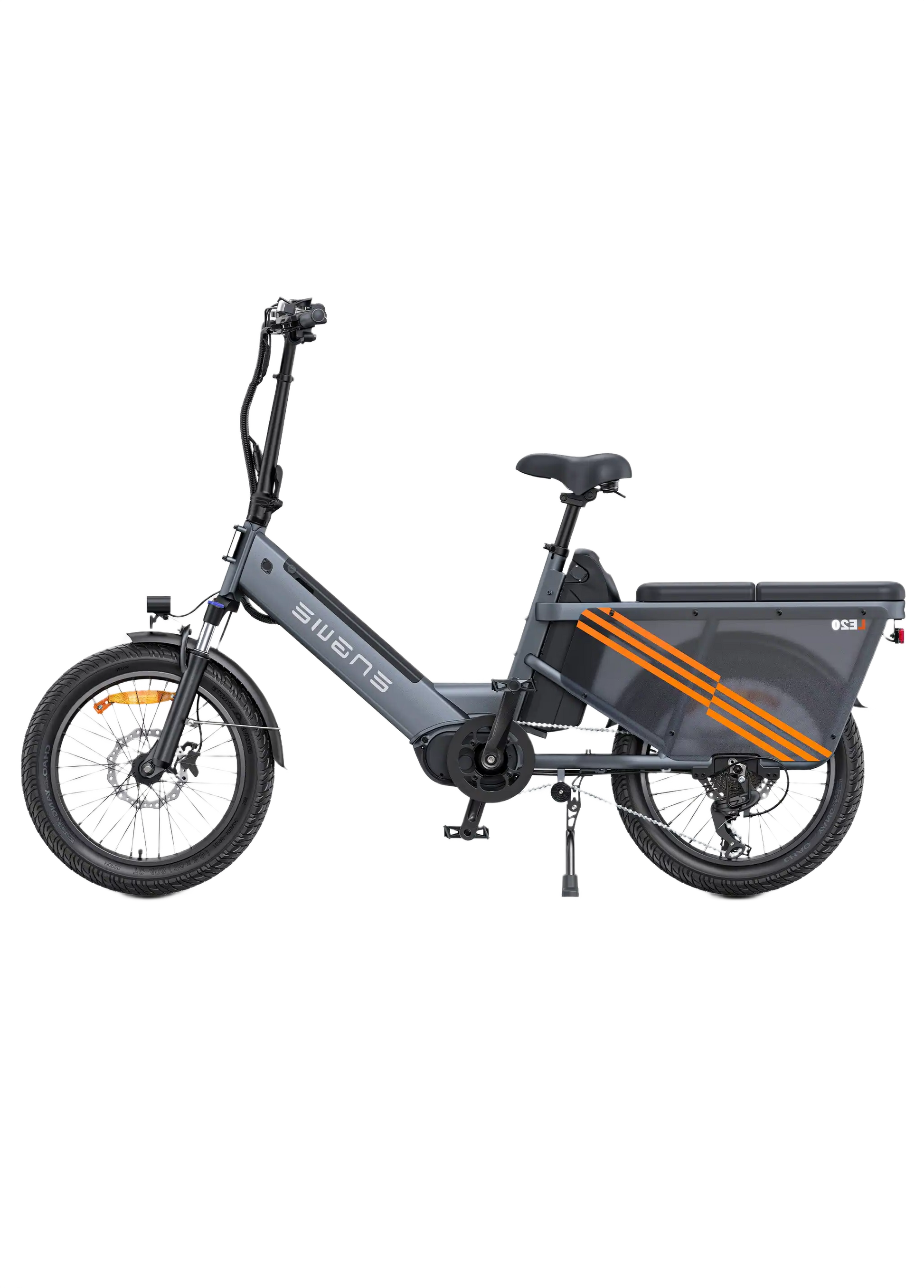 ENGWE LE20 Gray electric bike with orange accents on a white background