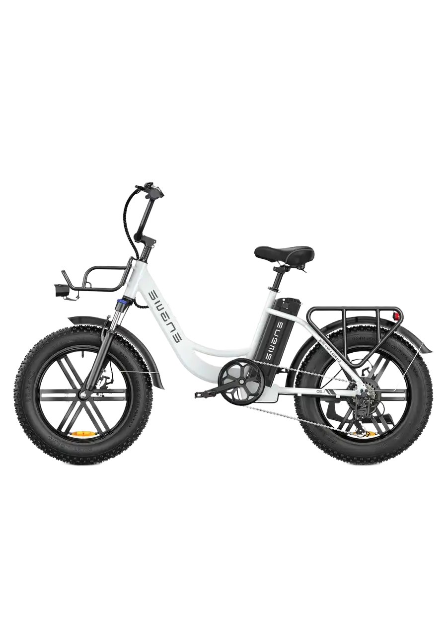 ENGWE L20 White electric bike with black details on a white background