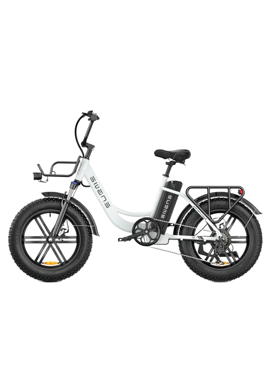 ENGWE L20 White electric bike with black details on a white background