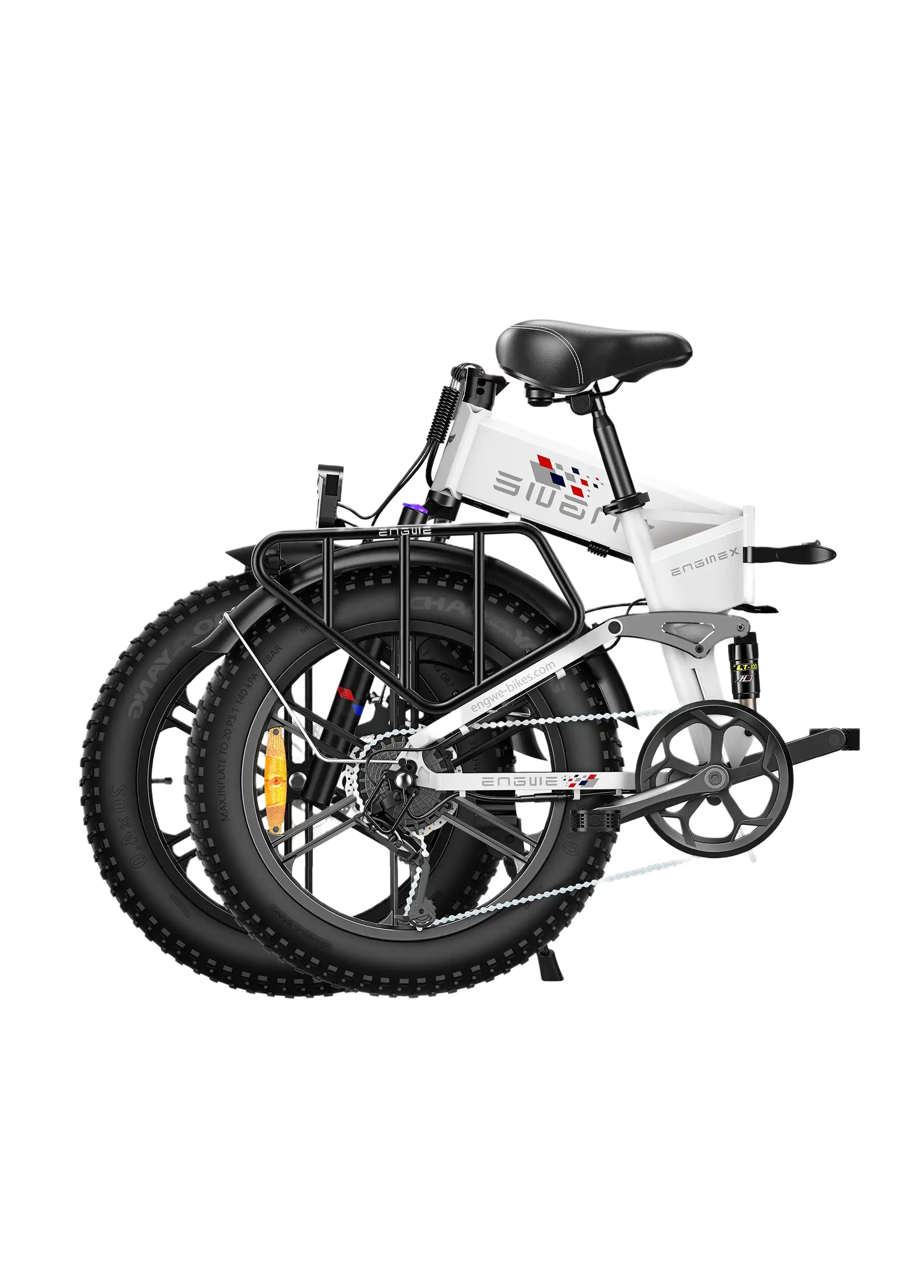 ENGWE Engine X white electric bike on a white background