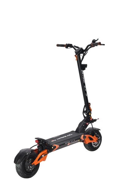 TEVERUN BLADE GT2 Black and orange electric scooter on a white background