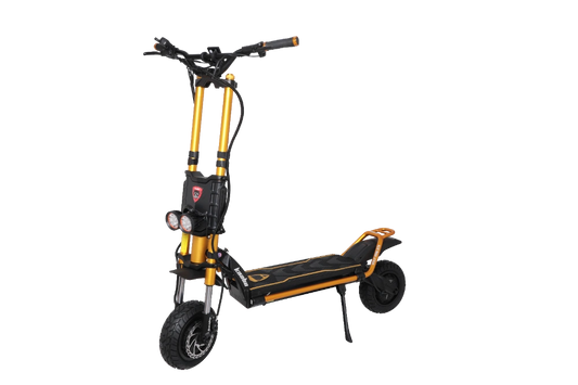 Kaabo Wolf King GTR MAX GOLD Gold and black electric scooter on a white background