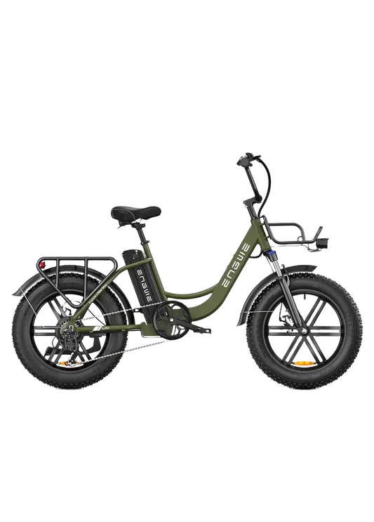 ENGWE L20 green electric bike with black details on a white background
