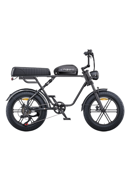 ENGWE M1 Yellow electric bike with a brown seat on a white background