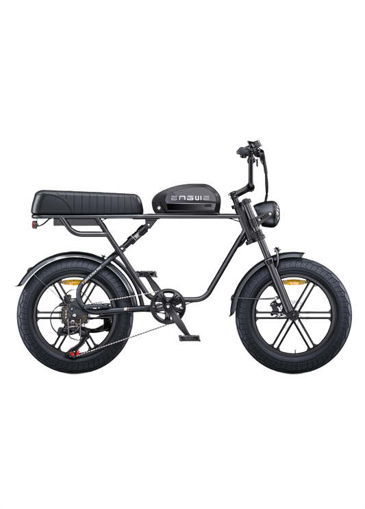 ENGWE M1 Yellow electric bike with a brown seat on a white background