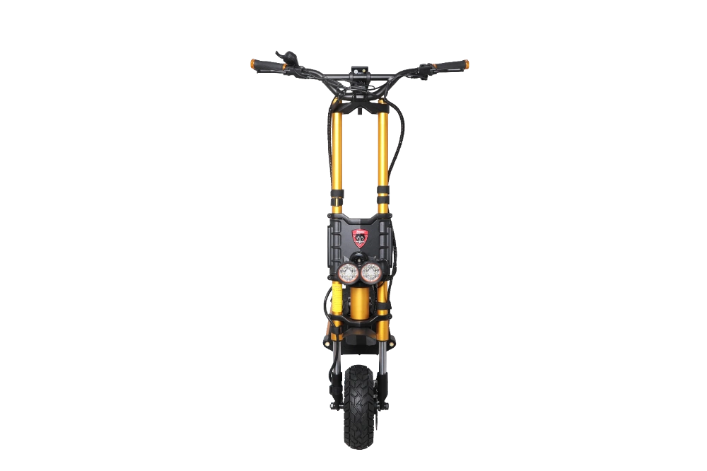 Kaabo Wolf King GTR MAX GOLD Gold and black electric scooter on a white background