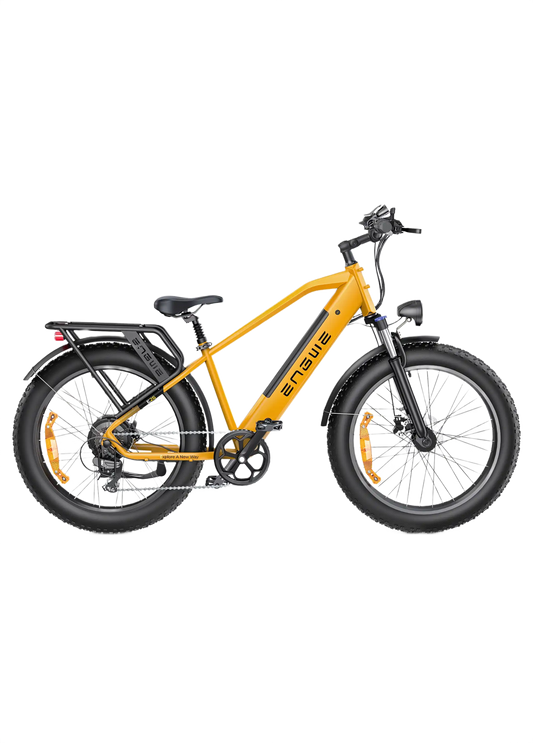 ENGWE E26 Orange electric bike with black wheels on a white background
