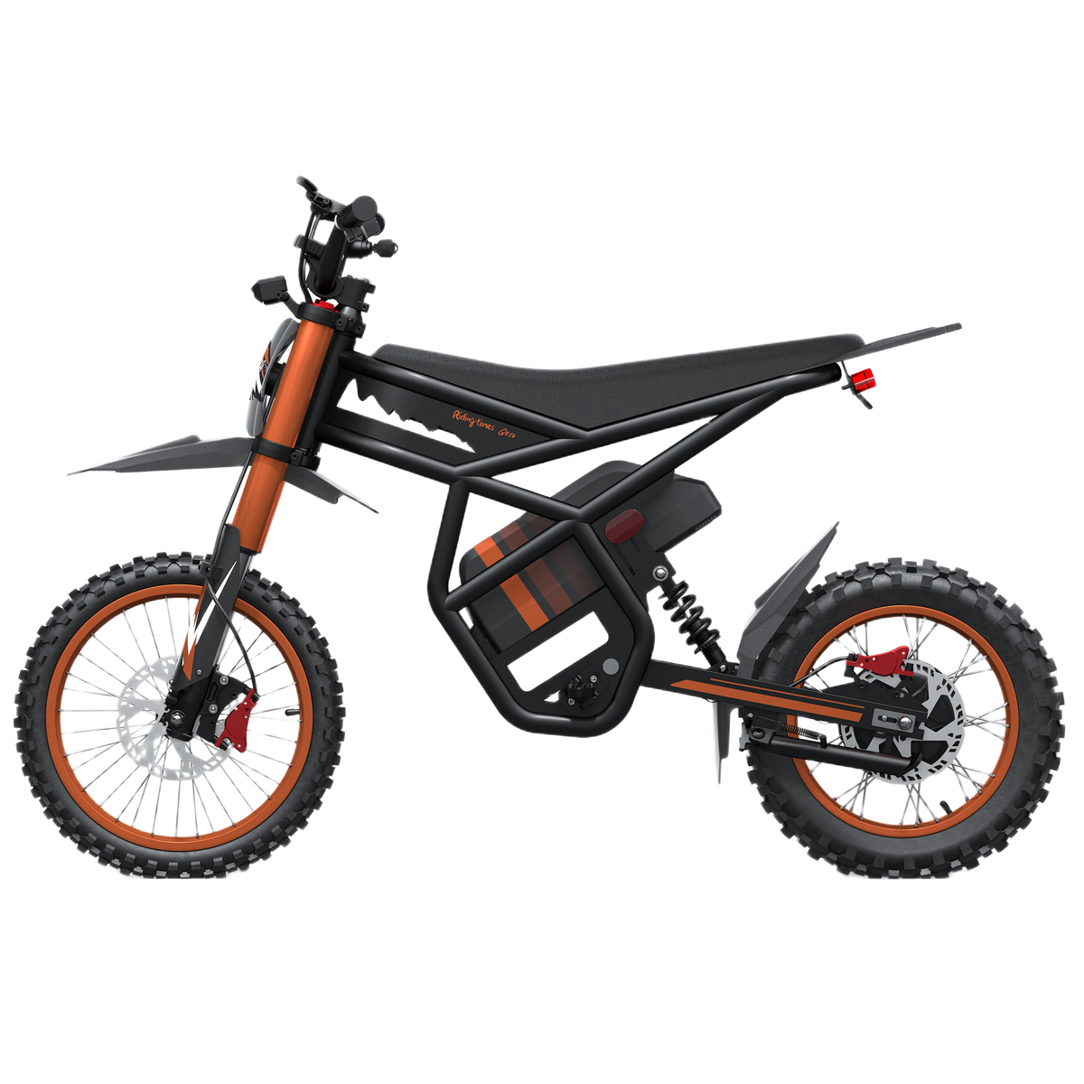 Riding'times GT54 2000W elektriline krossimootorratas 48V 27Ah aku, 14-tollise esiratta ja 12-tollise tagarattaga