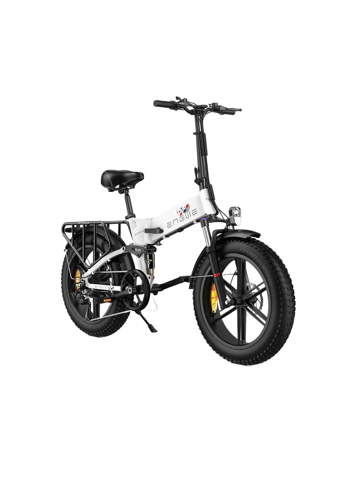 ENGWE Engine X white electric bike on a white background