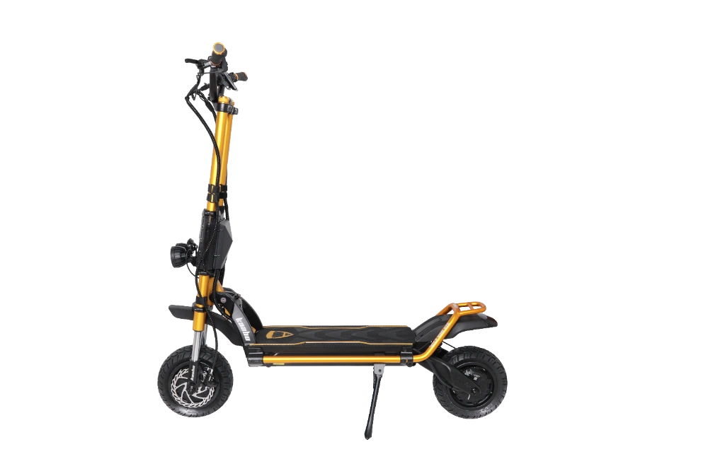 Kaabo Wolf King GTR MAX GOLD Gold and black electric scooter on a white background