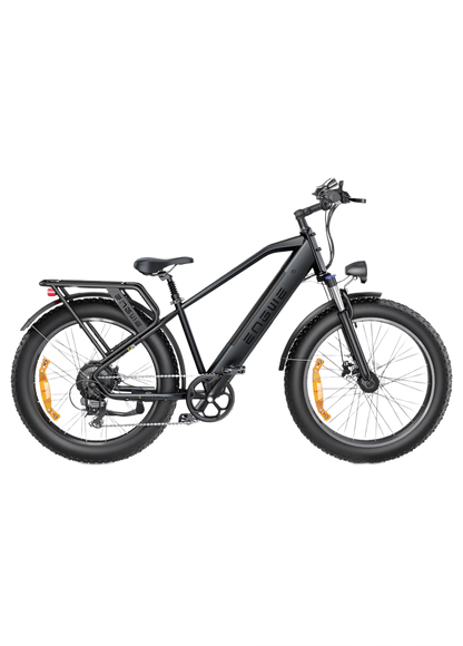 ENGWE E26 black electric bike with black wheels on a white background