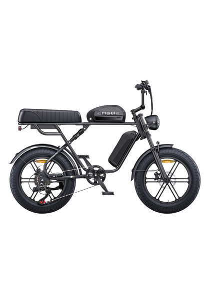 ENGWE M1 Yellow electric bike with a brown seat on a white background