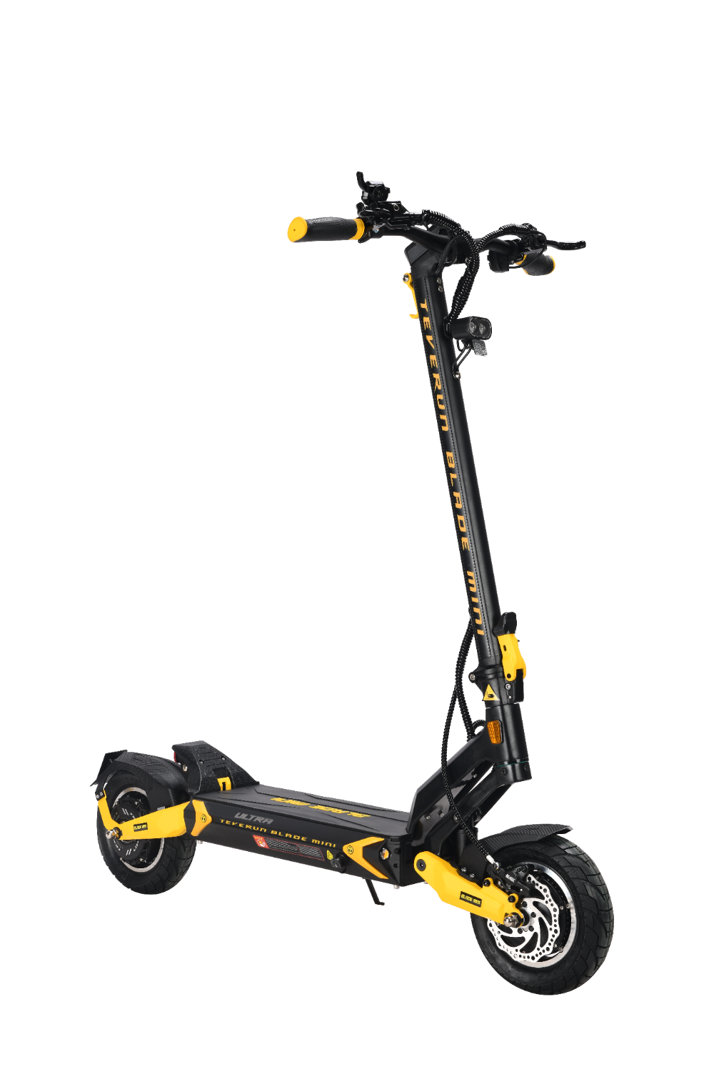 TEVERUN BLADE MINI ULTRA Black and yellow electric scooter on a white background