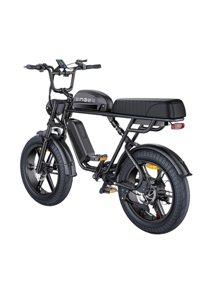 ENGWE M1 Yellow electric bike with a brown seat on a white background