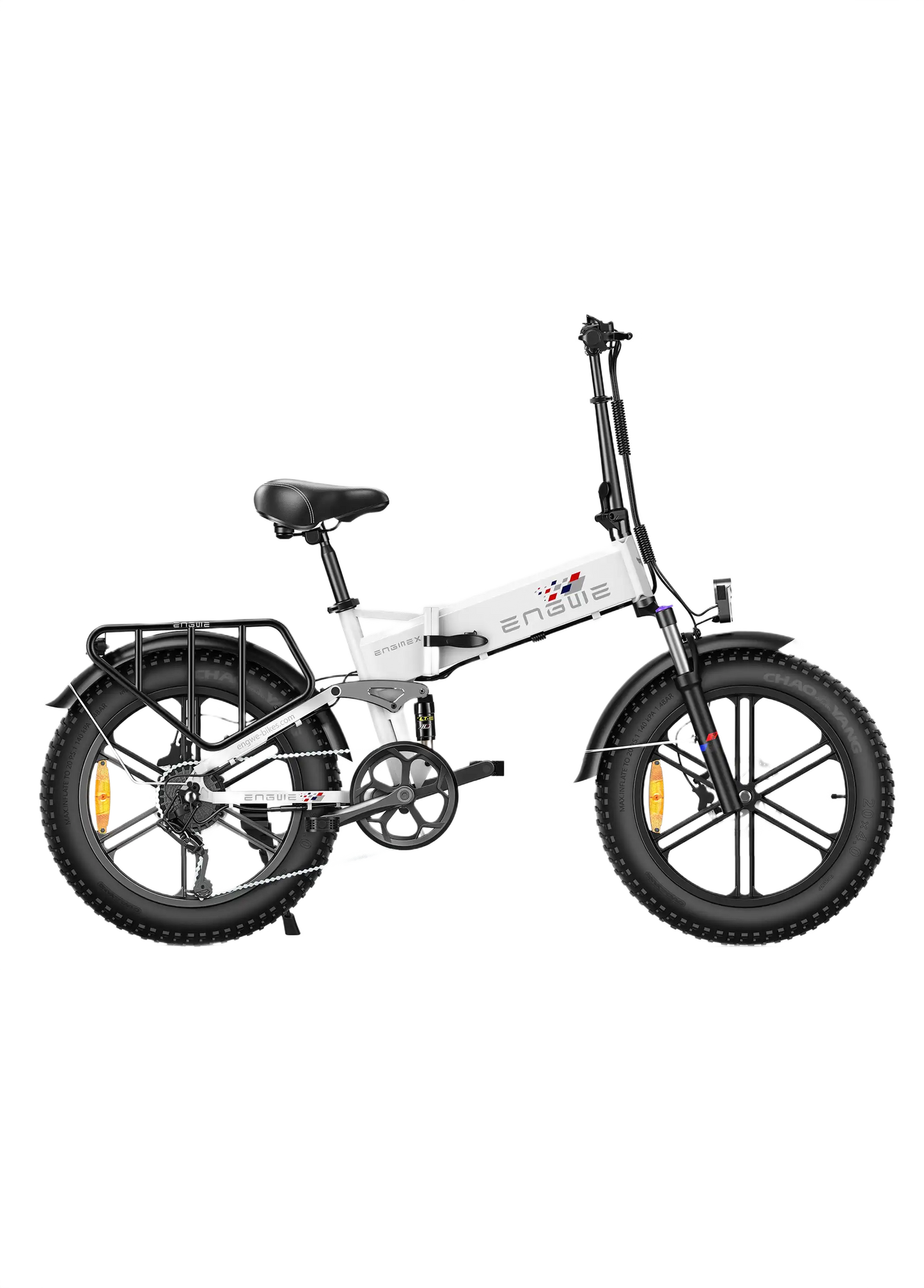 ENGWE Engine X white electric bike on a white background
