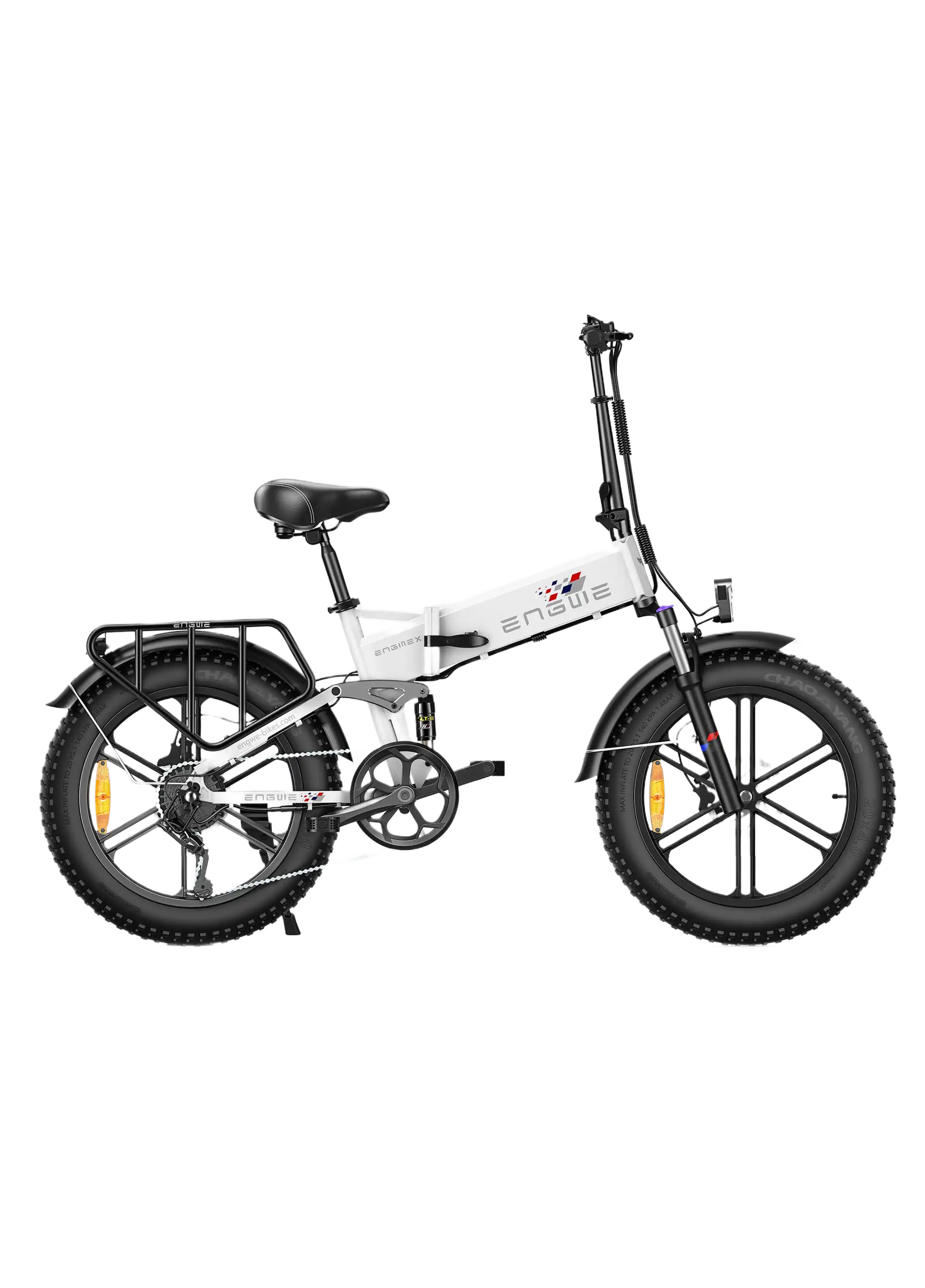 ENGWE Engine X white electric bike on a white background
