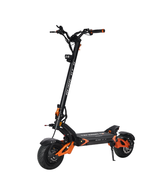 TEVERUN BLADE GT2 Black and orange electric scooter on a white background