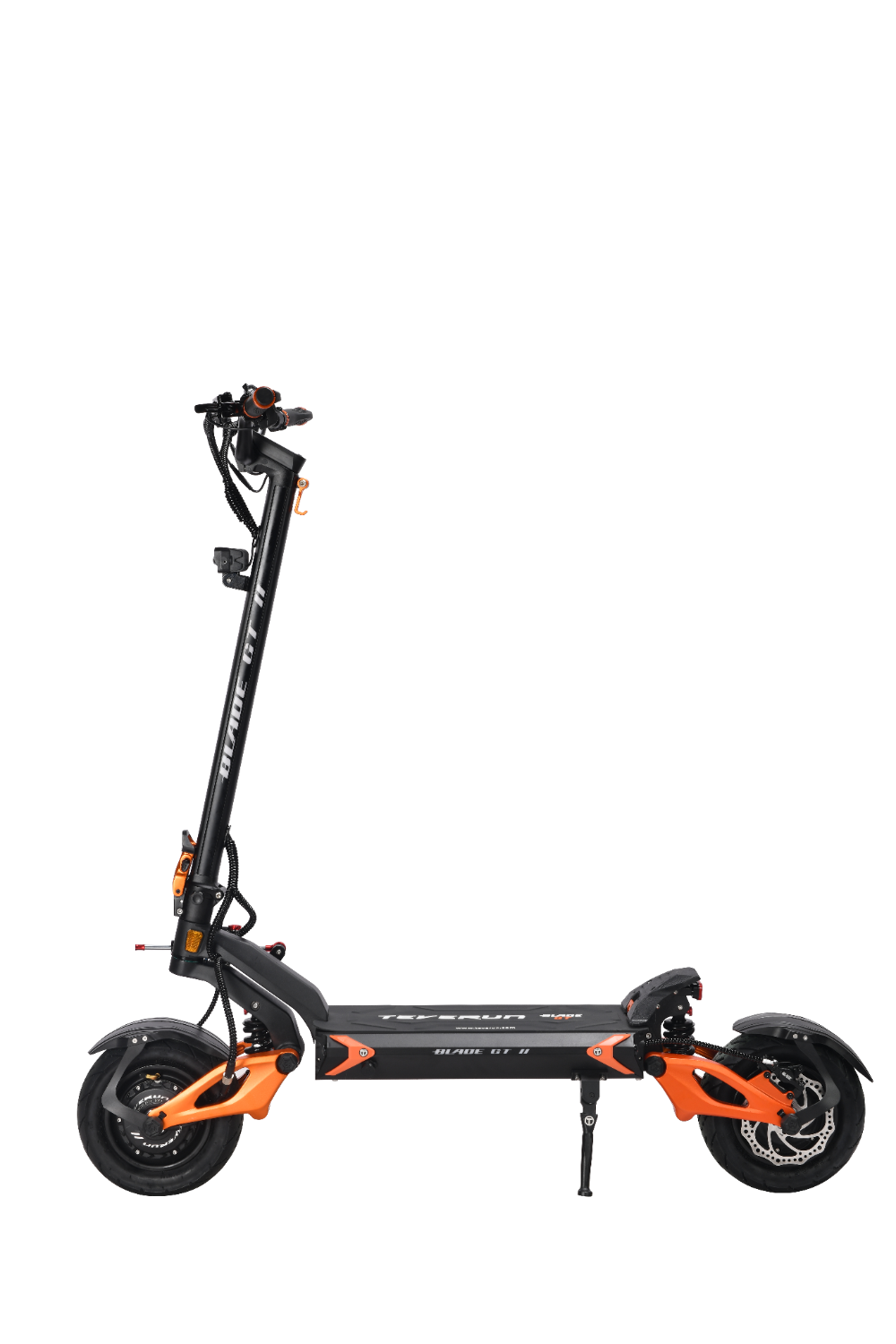 TEVERUN BLADE GT2 Black and orange electric scooter on a white background