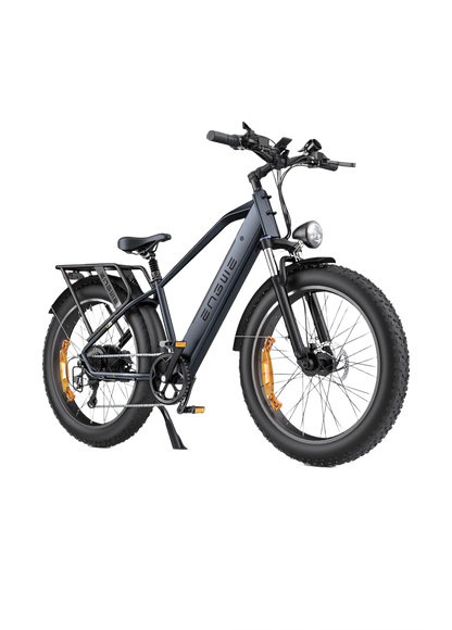 ENGWE E26 black electric bike with black wheels on a white background
