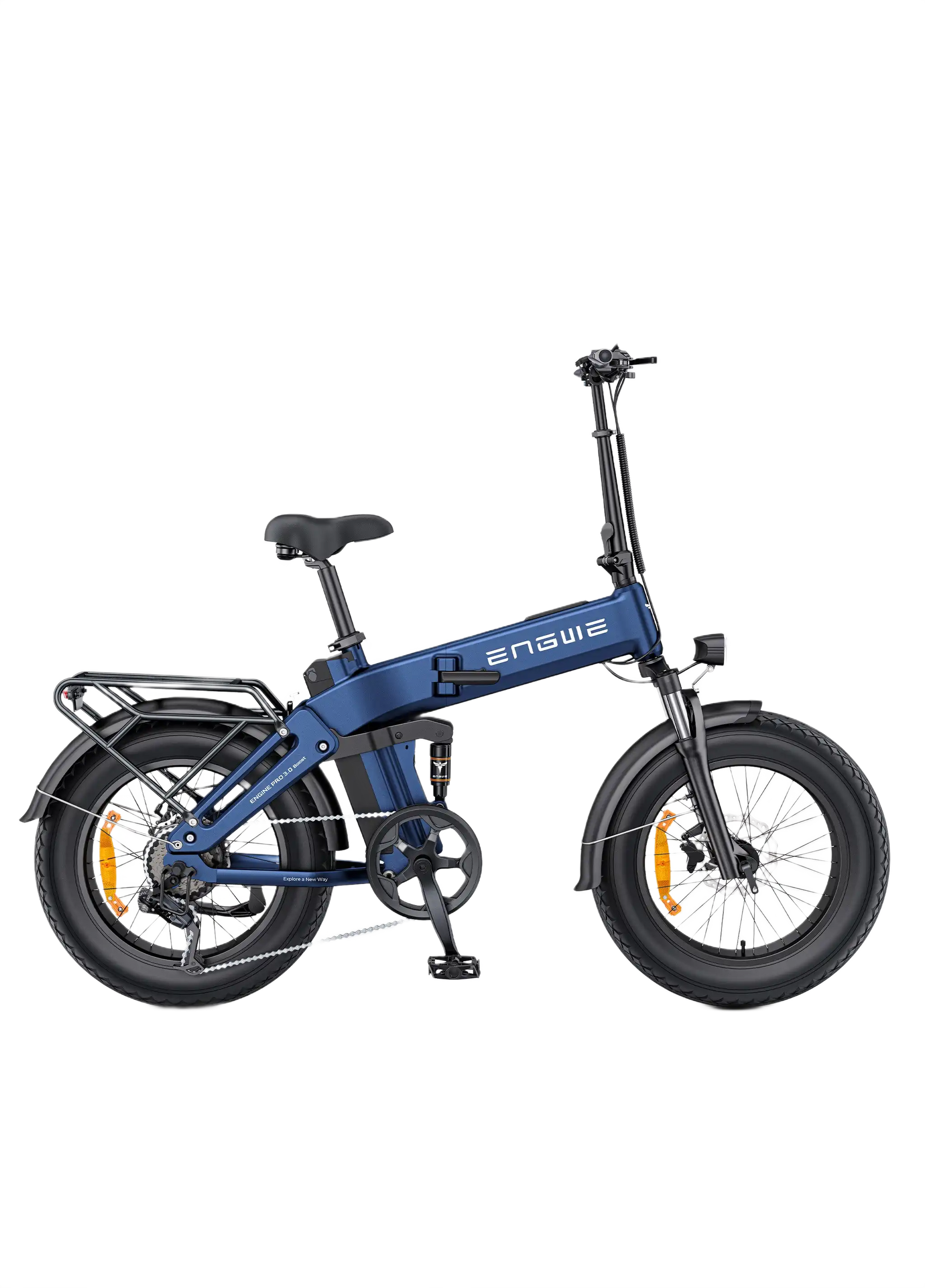 ENGWE ENGINE PRO 3.0 Boost Blue electric bike with 'ENWE' branding on a white background