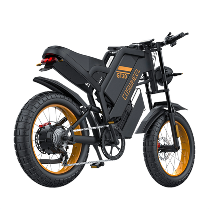 COSWHEEL GT20 MAX Black electric bike with orange rims on a white background